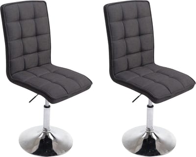 CLP Peking Set van 2 Eetkamerstoelen - Stof donkergrijs