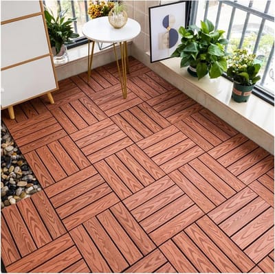 Terrastegels Hout - Buiten vloer - Buitenruimte creëren - Antislip oppervlak - 30x30 cm - Niet gespecificeerd