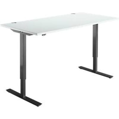 Schäfer Shop  Select Bureautafel START UP, eentraps elektr. in hoogte verstelbaar, B 1600 mm, lichtgrijs/zwart