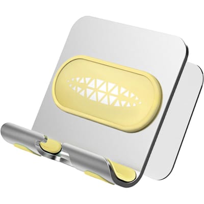 Metalen Wandtelefoonhouders Verstelbaar Ponsvrij Badkamer Telefoonhouder voor Mobiele Telefoons Tablets en Kleine Objecten B10 beige