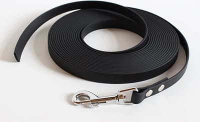 Biothane hondenriem sleeplijn - zwart - 10 meter lang - 16 mm breed - zonder handvat