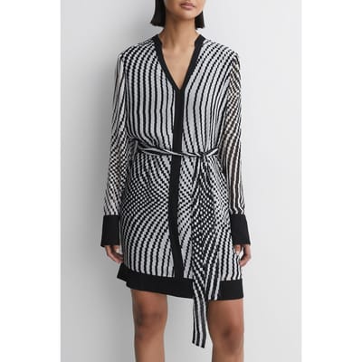Reiss Check Flippy Mini Dress — The Model Is Wearing A Size 8 Size: 10 | Mini Dresses Outlet | Dames | Zwart