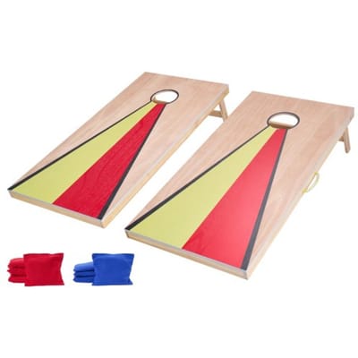 VEVOR Cornhole-spelset (1255 x 600 x 302 mm) Cornhole-spelborden, draagbaar werpbord van massief hout, cornhole-spel voor volwassenen, inclusief 8 zitzakken en handvat, voor kamperen in de tuin