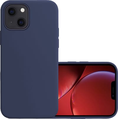 Hoesje - Geschikt voor Apple iPhone 14 - Sterk & Shockproof - Hoes Cover - Siliconen Case - Donkerblauw