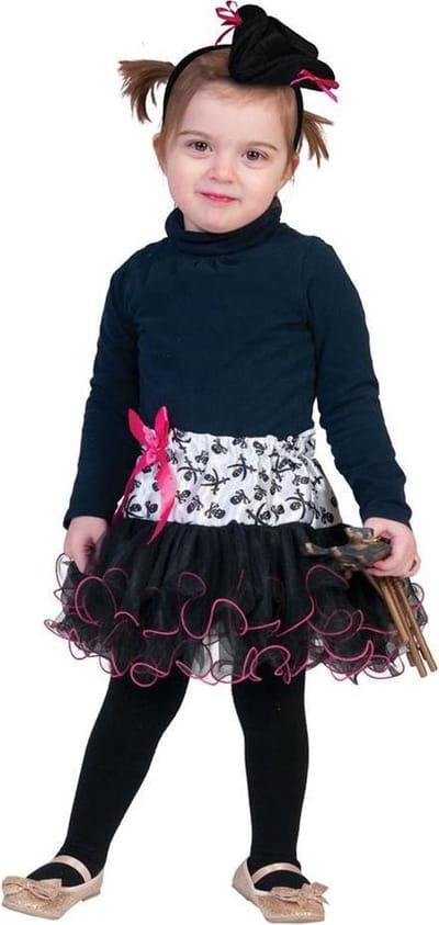 Jurkje met haarband en hoedje voor meisjes | Onesize | Verkleedkleding