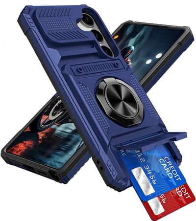 Hoogwaardige Beschermhoes voor Samsung Galaxy A16 5G met Kaartsleuf, Ring Kickstand en Schokbestendige Hard PC Shell - Duurzame Wallet Cover voor Optimale Bescherming