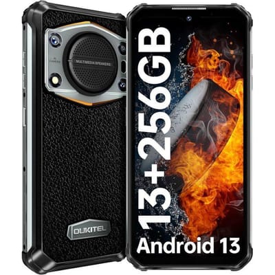Robuuste Smartphone OUKITEL WP22 6,58  FHD+ 10000mAh 13GB+256GB 48MP+20MP 125dB Draagbare Telefoon Onbreekbaar Dual SIM 4G/NFC Zwart zwart