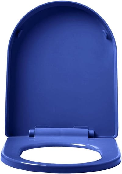 Toiletbril D-vorm - Toiletdeksel WC bril - Hygiënisch Werken - Soft Close Functie - 46 x 36 cm - Marineblauw