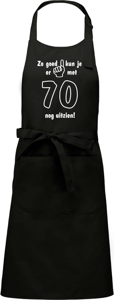 Mijncadeautje - Keukenschort - BBQ schort - Zo goed kun je er uitzien met 70 jaar - zwart