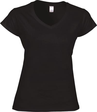 Gildan Softstyle® Fitted Ladies' V-neck T-shirt GI64V00L - Black - XXL