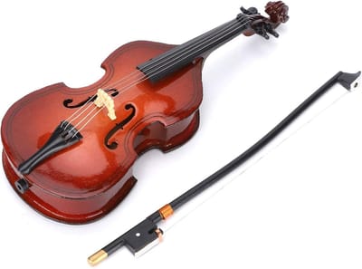 Decoratieve Mini Double Bass van 14,5 cm - Muzikaal Instrument Model voor Verzamelingen en Cadeaus