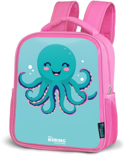 NoBoringSuitcases.com® - Rugzak roze - Schooltas meisjes - Octopus - Water - Blauw - Kinder rugtas meisje - Boekentas kind - Kinderrugzak voor school - Schoolrugzak