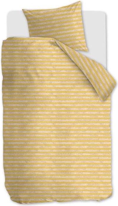 Ariadne at Home Knit Stripes dekbedovertrek - Eenpersoons - 140x200/220 - Geel