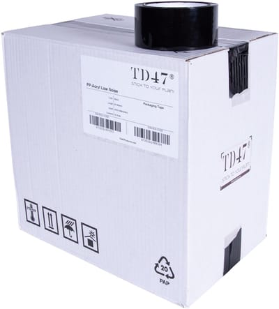 TD47 Verpakkingstape PP low noise 50mm x 66m Zwart (36 rollen)