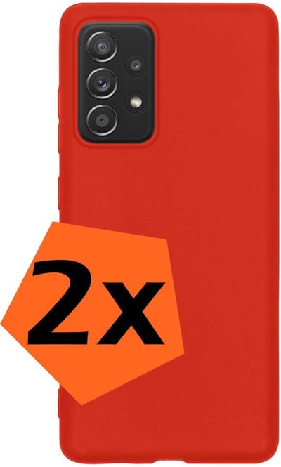 Hoes - 2 Stuks - Geschikt voor Samsung Galaxy A52s 5G - Sterk & Shockproof - Case Siliconen - Back Cover - Telefoon Hoes - Rood
