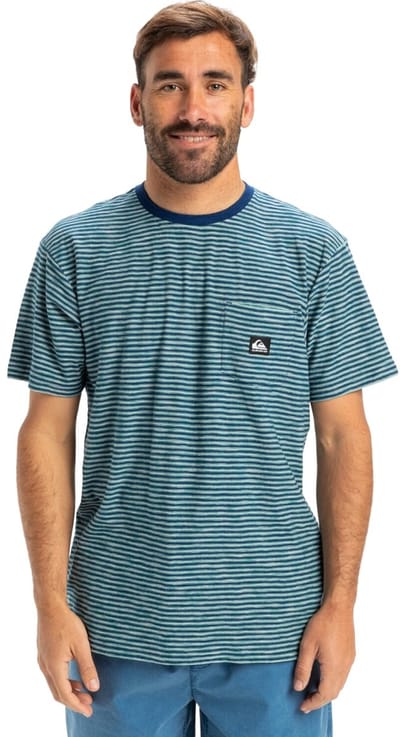 Quiksilver Kentin Ss Pocket Heren T-shirt Eqykt04361-bsw3 - Kleur Blauw - Maat M