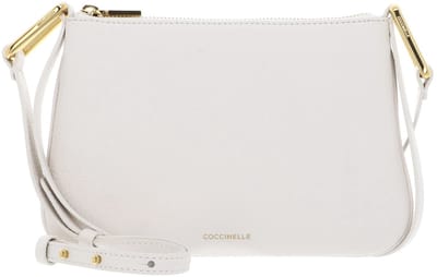 COCCINELLE Leren Schoudertas Magie Mini Bag Grained Leather Blanco Crème