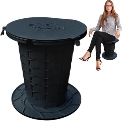 Klaptoilet - Reistoilet - Outdoor gebruik - Verstelbare hoogte - 400 kg draagkracht - Zwart