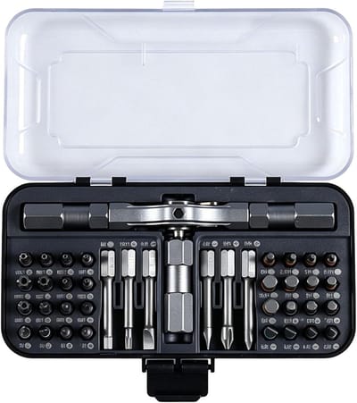 Ratelschroevendraaier Set - Multifunctionele Schroevendraaier - Huishoudelijke Reparatie - 39 Delige Set - 16 cm - Grijs