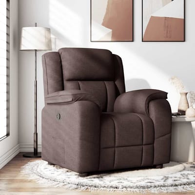 vidaXL - Fauteuil - verstelbaar - stof - donkerbruin