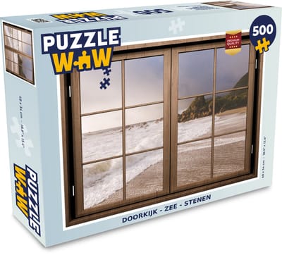 Puzzel Doorkijk - Zee - Stenen - Legpuzzel - Puzzel 500 stukjes