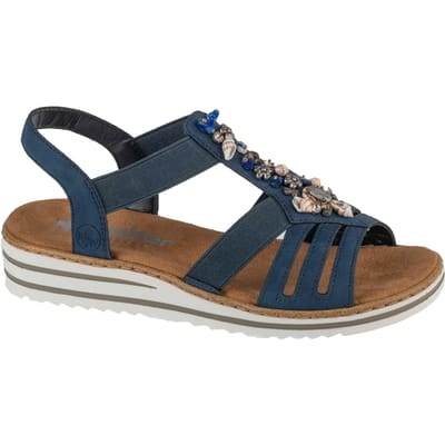 Rieker Sandalen V0649, Dames marineblauwe Sandalen 40