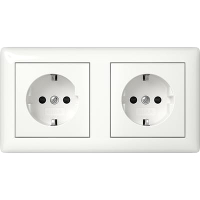 Gira Standaard 55 Dubbele Stopcontact 16A 250V Veiligheid Plus - 478603