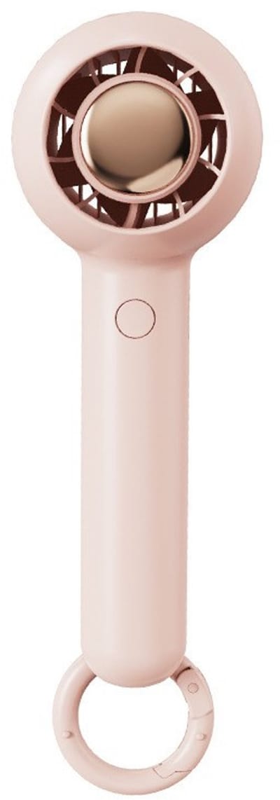 VHV - Handventilator - Mini ventilator - Draagbare ventilator - Bladloze ventilator - Stil - Oplaadbaar - Met musketonhaak - Voor op reis, kantoor en onderweg - USB - Roze
