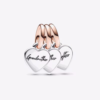 Fler® | Bedel | Past op populaire bedelarmbanden (standaard - 3mm) | Familie Hartjes Bedel | Hangbedel Charm | 925 sterling zilver | Transparante zirkonia | Moederdag Cadeau | Sinterklaas kado | Kerstcadeau | Verjaardagsgeschenk | Vriendschap