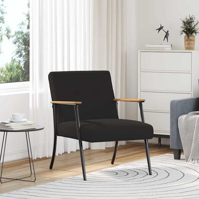vidaXL - Fauteuil - Zwart - Kratig - Wolachtig - Stof
