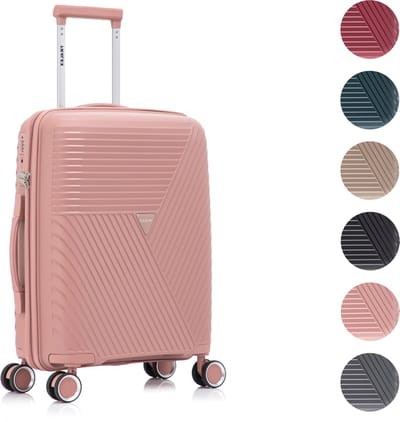 TRALEX - Voyager - Handbagage - 42L - 56x40x22cm - Polypropyleen - Harde schaal - TSA-slot - Lichtgewicht - Flexibel - Duurzaam - Stille (rubberen) wielen - Dubbele Spinner-wielen - Dusky Rose