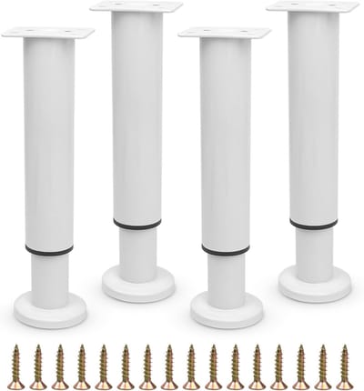 Verstelbare meubelpoten voor banken, dressers en tafels - Stevige metalen vervangingspoten 18-32 cm (wit, 4 stuks)