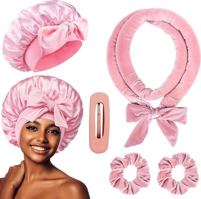 Hittevrije Krulset - Satijnen Krulband - Haar Styling - Zacht voor Haar - 5 Stuks - Mix Kleuren