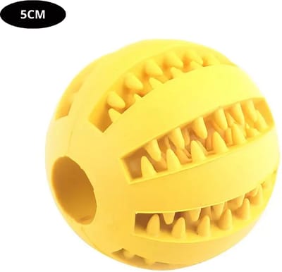 Livano Honden Speelgoed - Hond - Speelgoed - Dog Toy - Hondenbal - Snacks - Geel 5cm