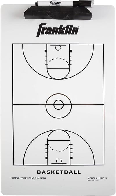 Basketbal Tactiekbord en Spelplan, Inclusief Stift en Gum