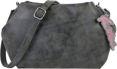 Fritzi aus Preußen Schoudertas Joshi03 Vintage Crossbody Bag Black Idol Antraciet