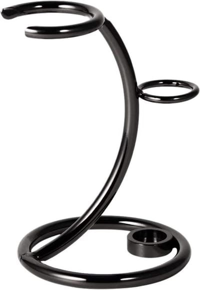 Scheerhouder - Zwart - 10,5 cm - Metalen 2-in-1 Scheerapparaat en Scheerkwast Houder - Voor Mannen