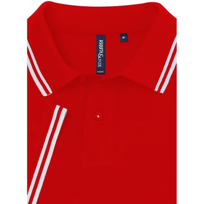 Asquith & Fox Heren Klassiek Fit getipt Poloshirt (Rood/wit)
