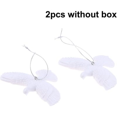 2 Pièces Ornements de Noël Colombe Blanche Oiseaux Pacifiques en Acrylique Pour Arbre Maison Cadeaux de Fêtes