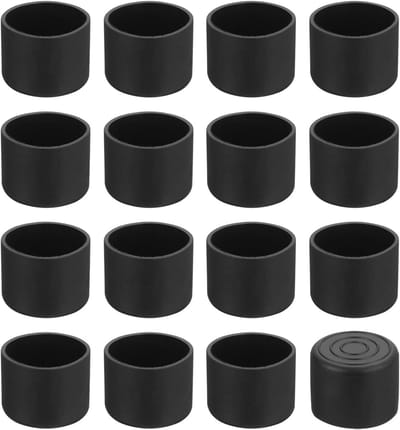 24x Stoelpootdoppen 32 mm - Antislip PVC Afdekkappen voor Meubels - Krassenvrij en Geluidsreducerend - Zwart