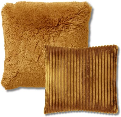 KUSSENSET - 2-delig - Cosy Layers - 60x60 cm, 45x45 cm - inclusief binnenkussens - geel