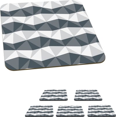 Onderzetters voor glazen - Zebra - Geometrie - Patronen - 10x10 cm - Glasonderzetters - 6 stuks