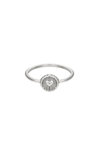 Ring- radiant heart - Silver- Stainless Steel - 17