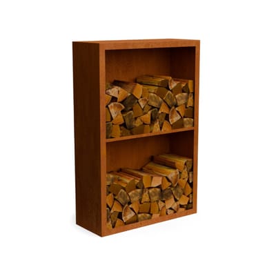 Egura cortenstaal Houtopslag 2 vakken met achterwand L100 x B38,5 x...