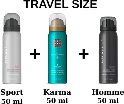 Rituals - Combi Set - Travel Shower Gels - Sport 50 ml + Homme 50 ml + Karma 50 ml - 3X 50 ml = 150 ml - Douchegels - Douche shuim