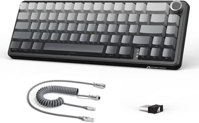 Draadloos Mechanisch Toetsenbord - 60% Compact met Knob en RGB Verlichting, Hot-swap Linear Switches, Verschillende Connectiviteitsopties voor Gaming en Kantoor