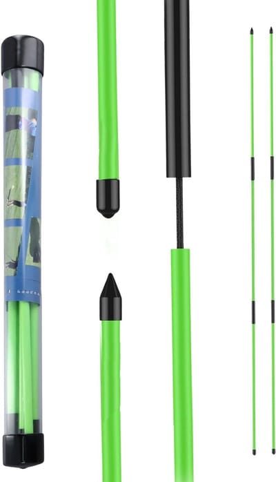 Allecta - Golfuitlijnstokken set voor golfoefeningen - 2 stuks met opbergbuis - Swing trainer voor richten en oefenen