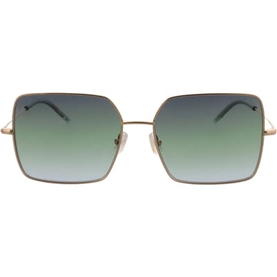 Hugo Boss Rose Gold Metalen Montuur Grijs Groene Glazen Zonnebril