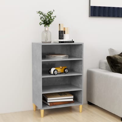 vidaXL - Dressoir - 57x35x90 - cm - bewerkt - hout - betongrijs