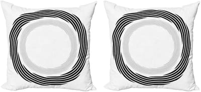 ABAKUHAUS Spiers Kussenhoes Set – 2x60x60 cm – Dubbelzijdige druk – Zwart